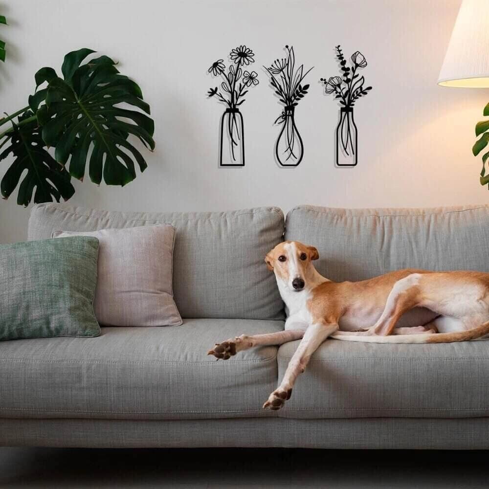 Flower Vessel Wall Decor 3 Pcs WD04FV